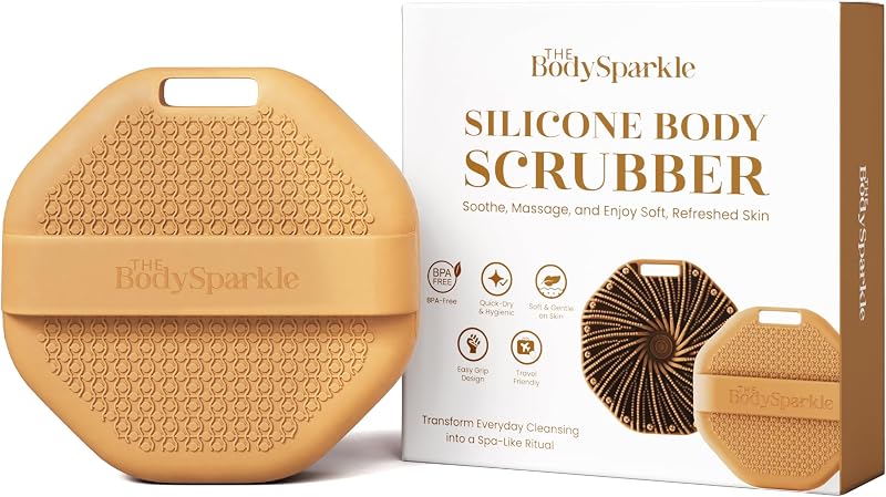 Escova corporal de silicone The Body Sparkle para banho, marrom