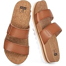 LongBay Women's Platform Slide Sandals with Arch Support Comfortable Slip On Lightweight Non Slip Sole Two Straps for Beach Vacation