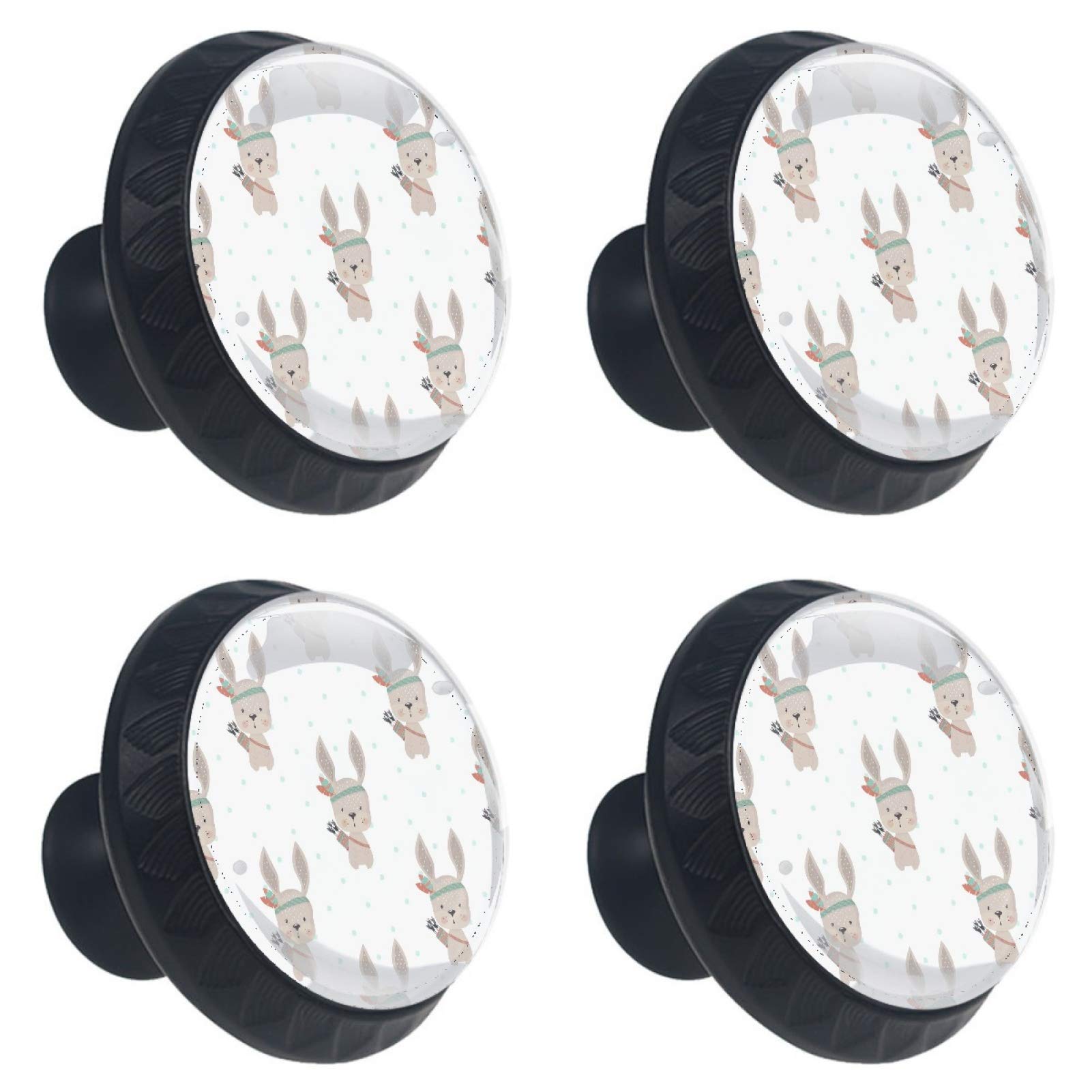 Boutons de meuble lapin en verre rond 30 mm contre les poignées unies tristes