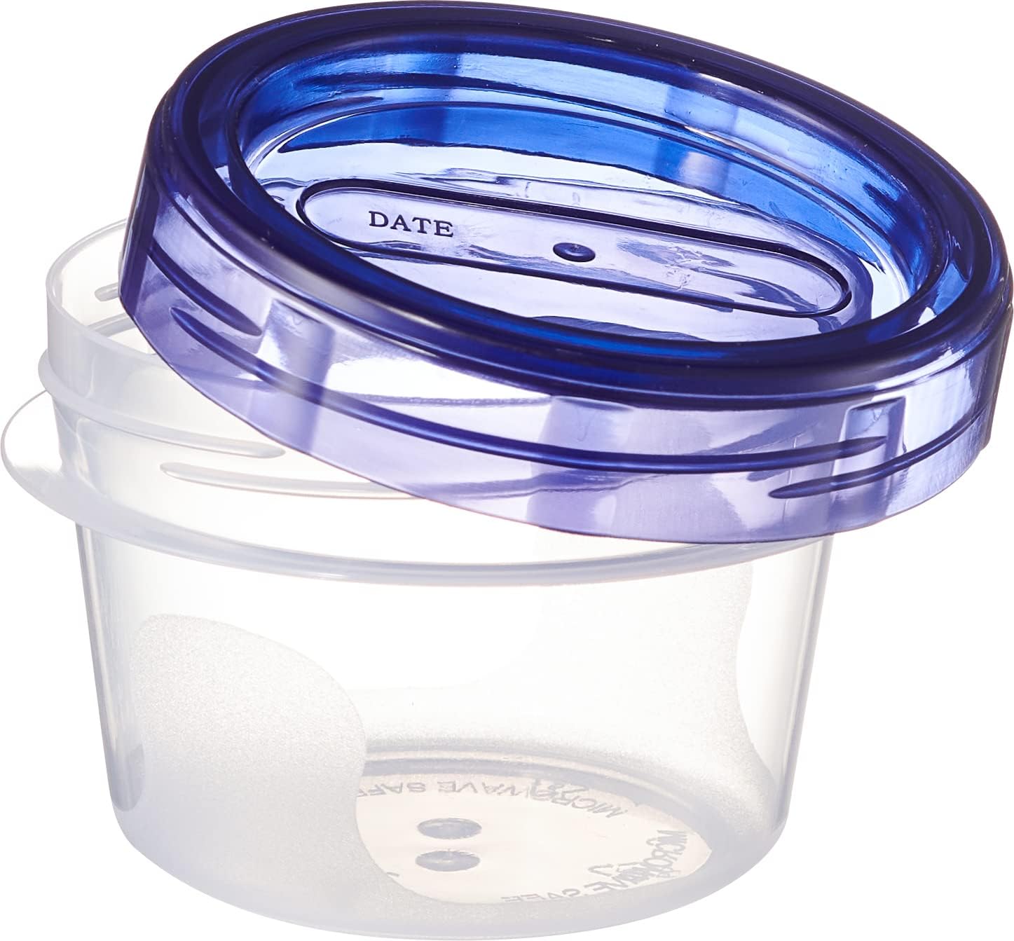 Elegant Disposables Baby Food Storage Containers 24 Pack, 4 ounce Colored Twist on Lids, Plastic, 1/2 Cup Small Freezer Storage Container