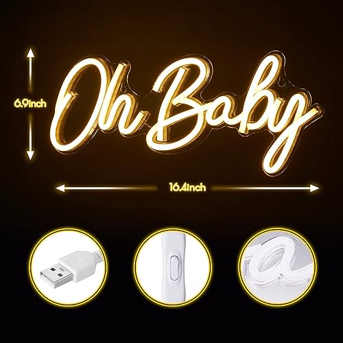 Miniatura 10 de Kavaas Letrero de neón para decoración de pared, 16.5 x 6.9 pulgadas, letrero de neón para cumpleaños, boda, despedida de soltera, decoración de