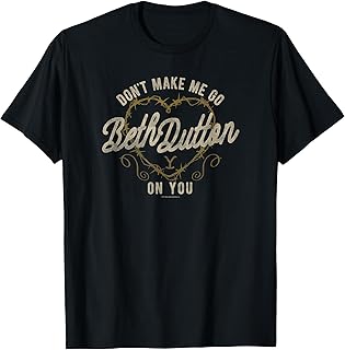 Yellowstone Go Beth On You Barbed Wire Heart T-Shirt Small