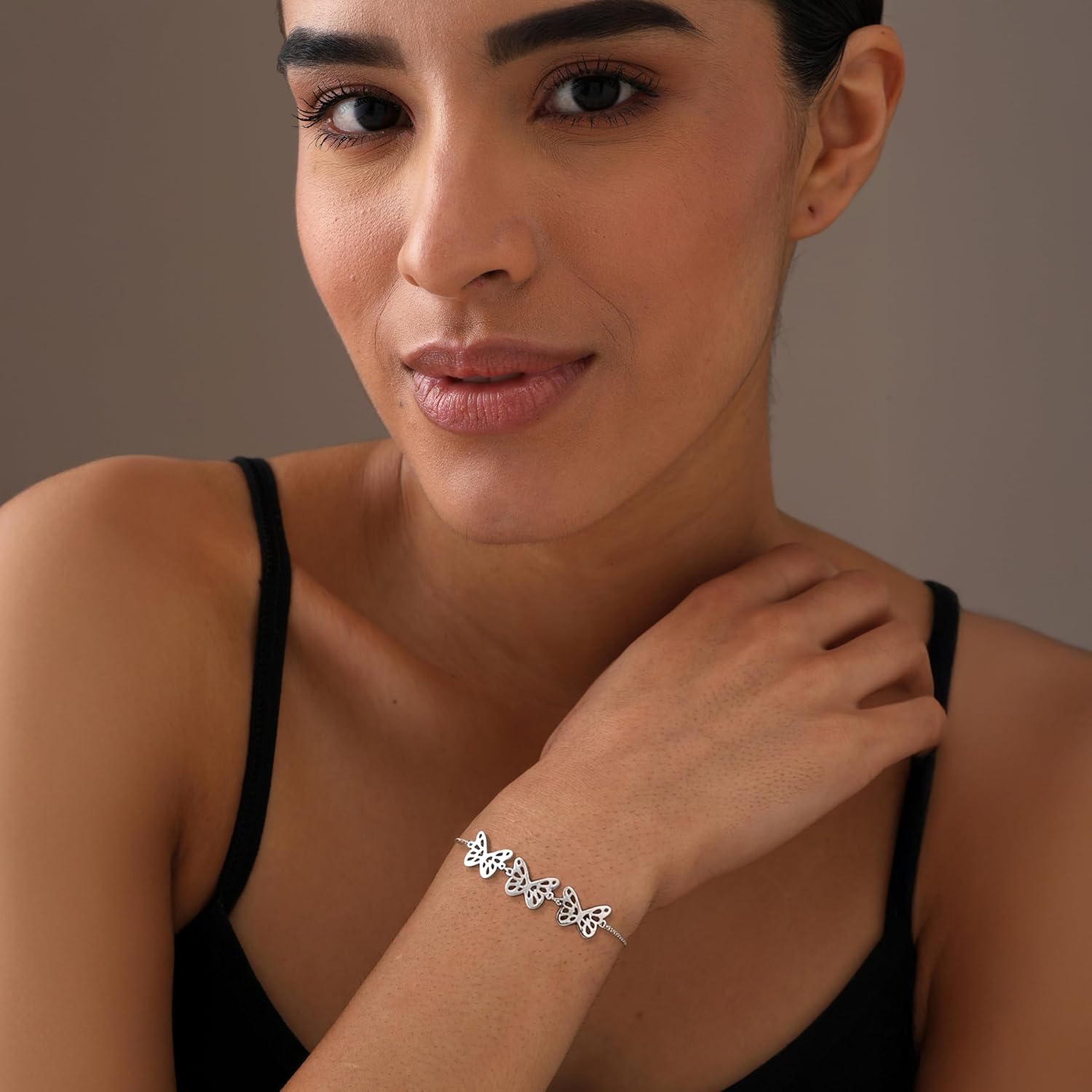 Charmsy 925 Sterling Silver Butterfly Earrings & Bracelets for Women | Butterfly Jewelry Gifts for Wife Mom Daughter