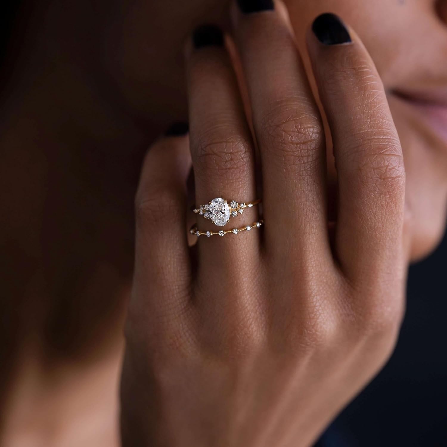 3CT Sterling Silver Engagement Rings AAAAA Cubic Zirconia CZ Wedding Promise Bands For Women Oval Solitaire Simulated Diamond Silver/Gold Size 5-10 - Image 2