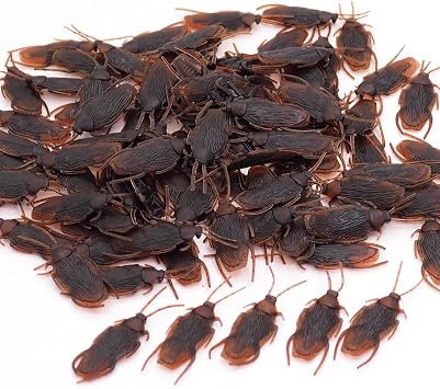Realistic PVC Prank Fake Cockroac-Realistic Size 2.5"x0.8",Perfect for use as Photography Props, Insect Props, Holiday Decorations,Halloween Project and Pranks Set of 100