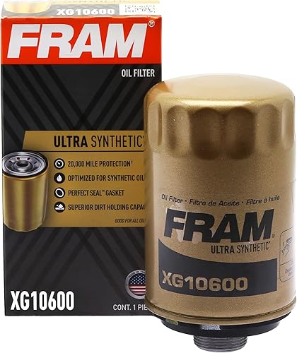 FRAM Filtro de aceite de repuesto ultra sintético para automóviles, diseñado para cambios de aceite sintético que duran hasta 20 mil millas, XG10600