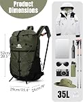 25L Waterproof Hiking Backpack with Chest Strap for Men Women, Lightweight Breathable Padded Travel Hiking Daypack