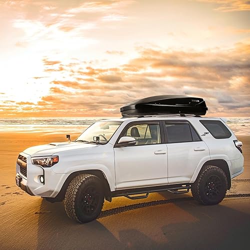 Miniatura 9 de Caja de carga grande para techo rígida con cerradura de llave, 62 pulgadas de largo x 31 pulgadas de ancho x 15 pulgadas de alto, 15 pies cúbicos,