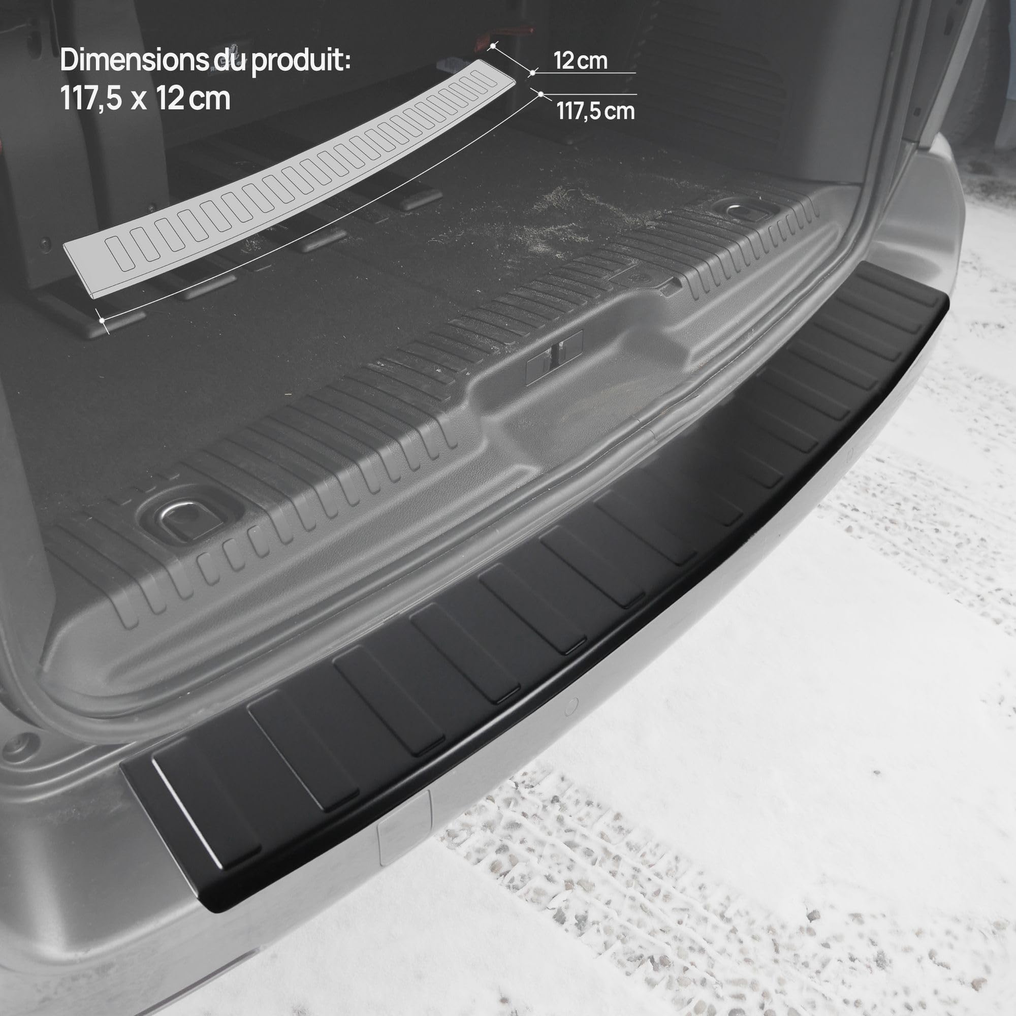 CHROMEMASTER| Protection de Pare-Chocs arrière | Compatible avec Citroen Jumpy 2016- | Acier Inoxydable Peint en Noir, Mat | Protection de seuil de Coffre pour protéger Votre Voiture des Rayures