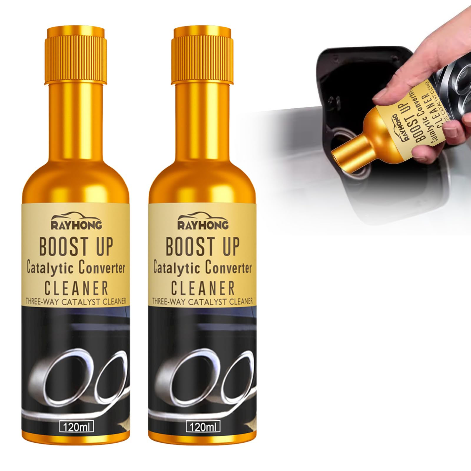 Nettoyeur De Moteur Convertisseur Catalytique, Catalytique Boost Up Nettoyage Et D'entretien Moteur, Catalytique D'Échappement Système Nettoyant, ﻿Pour Réduire Les Émissions De Voiture (2 Pièces)