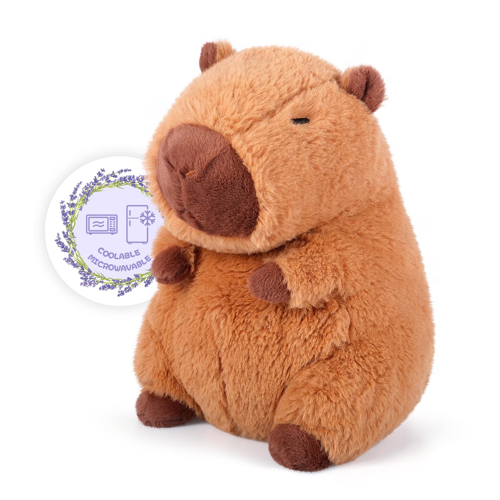 Heatable & Coolable Lying Capybara Stuffed Animal, Microwave Heating Pad for Period Cramps, Stuffed Capybara Plushie Cute Plushies, Stuffed Capybara Plush Capybara Gifts for Girls & Boy