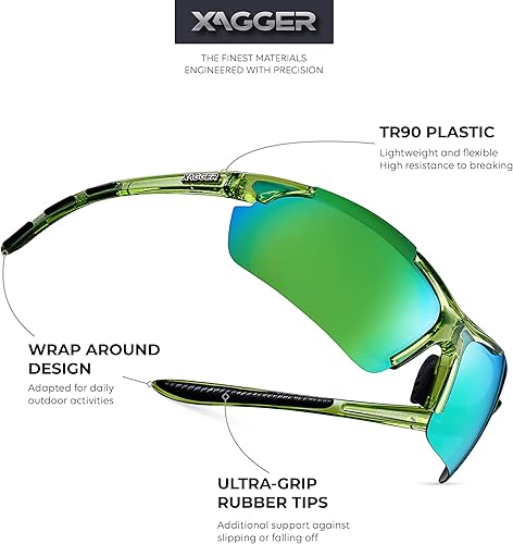 Miniatura 2 de Xagger Gafas de sol deportivas polarizadas envolventes para hombres y mujeres UV400 gafas de béisbol y sóftbol