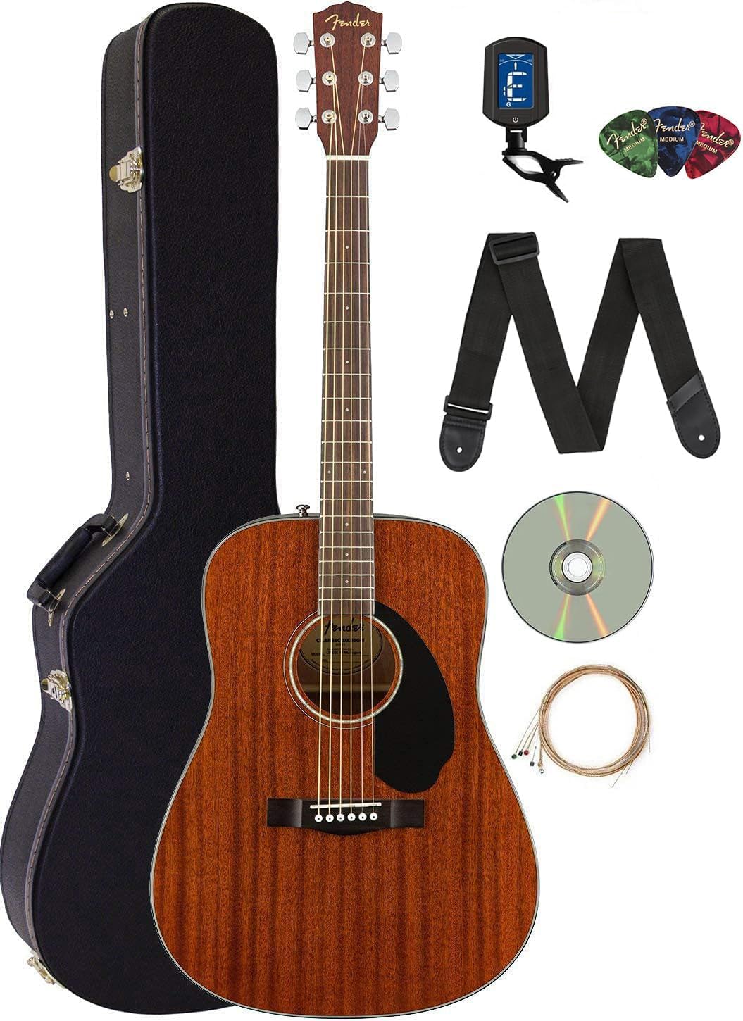 Amazon.com: Fender CD-60S Solid Top Dreadnought Acoustic Guitar