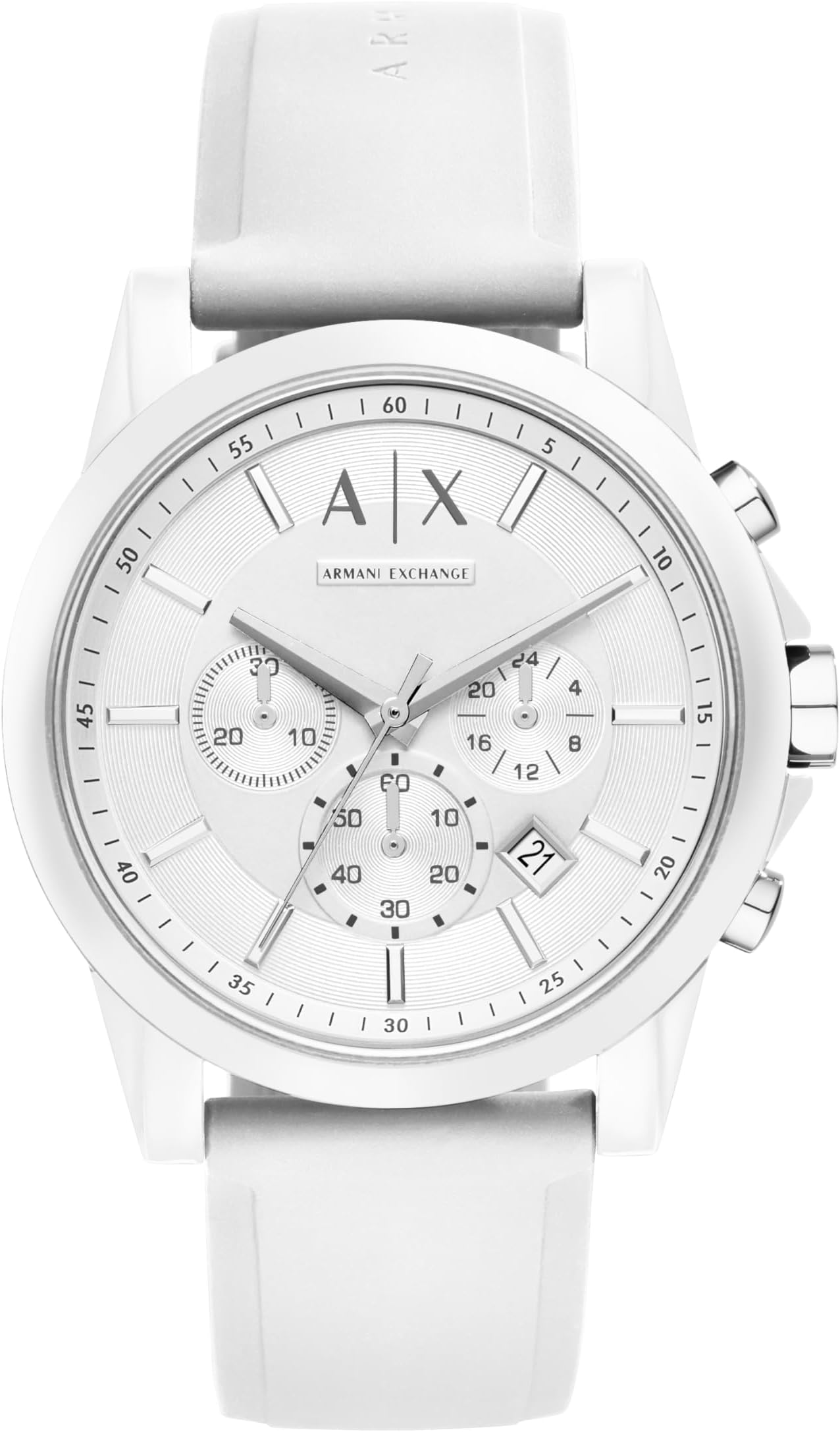 Armani Exchange Men's Stainless Steel Analog-Quartz Watch with Silicone Strap