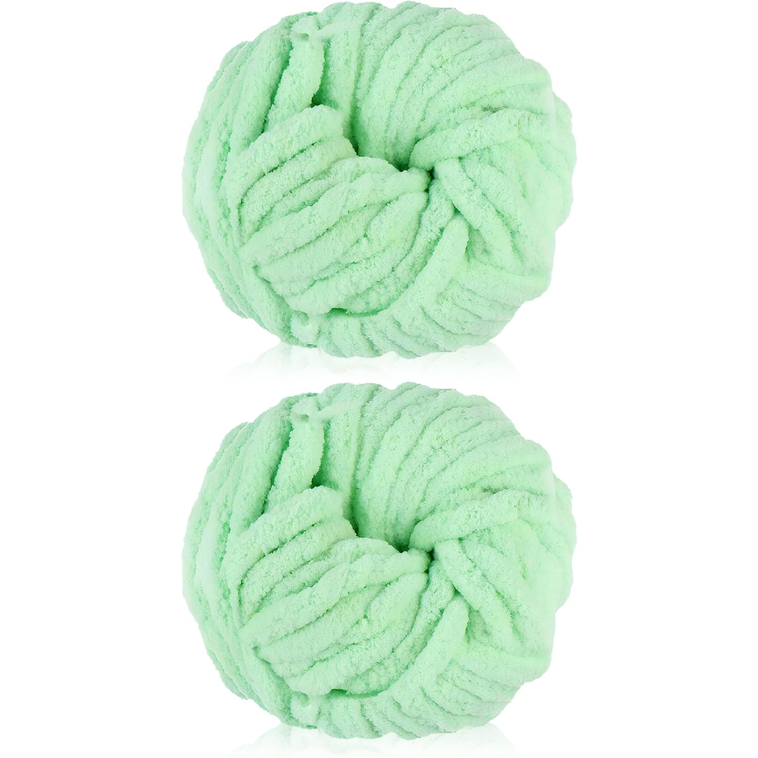 Cnwinu 500g(2*250g) Chenille Wolle zum Häkeln, Wolle Zum Stricken, Chunky Yarn für Armstricken, Strickwolle Dickes Garn, Super Soft Handstrickgarn, Chunky Garn für Taschen,Mützen,Schals,Puppen,Decken