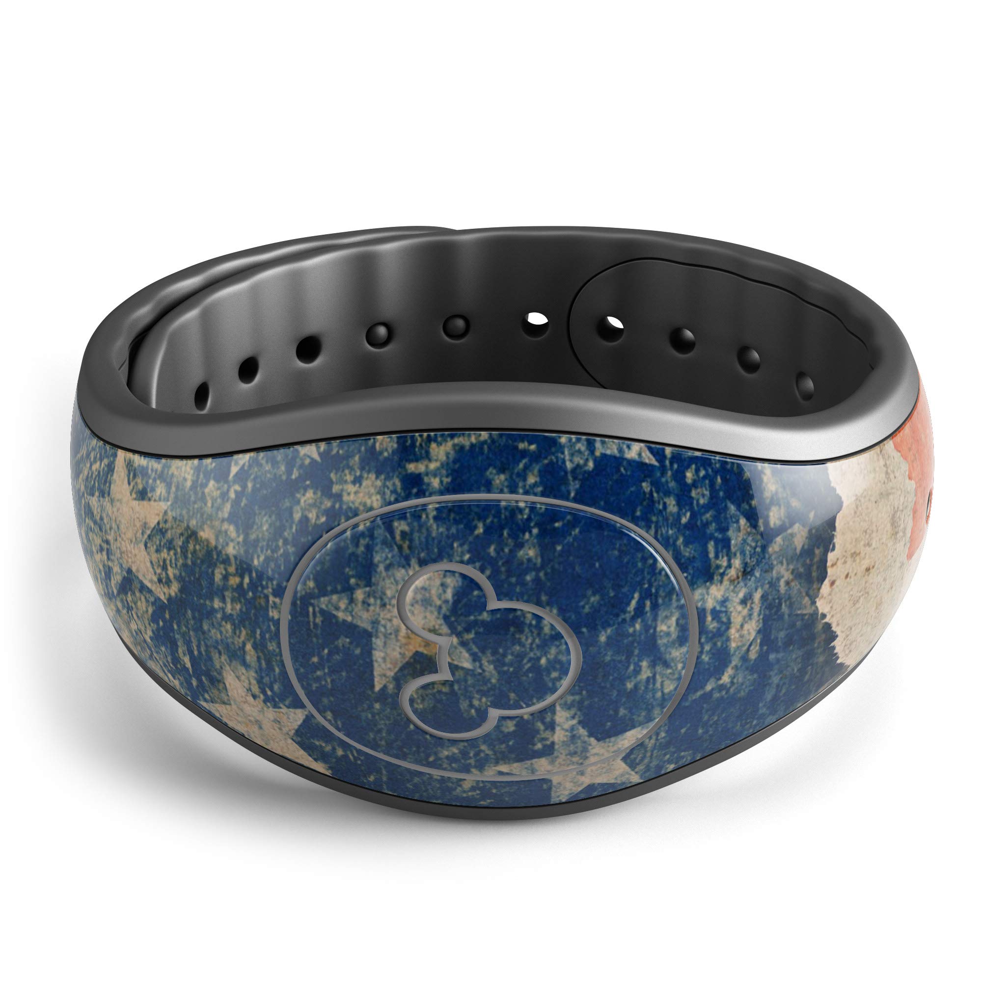Design Skinz Scratched Surface Peeled American Flag Premium Vinyl Decal Wrap Cover for The Disney MagicBand+ (Fits MagicBand+ for Disney Parks)