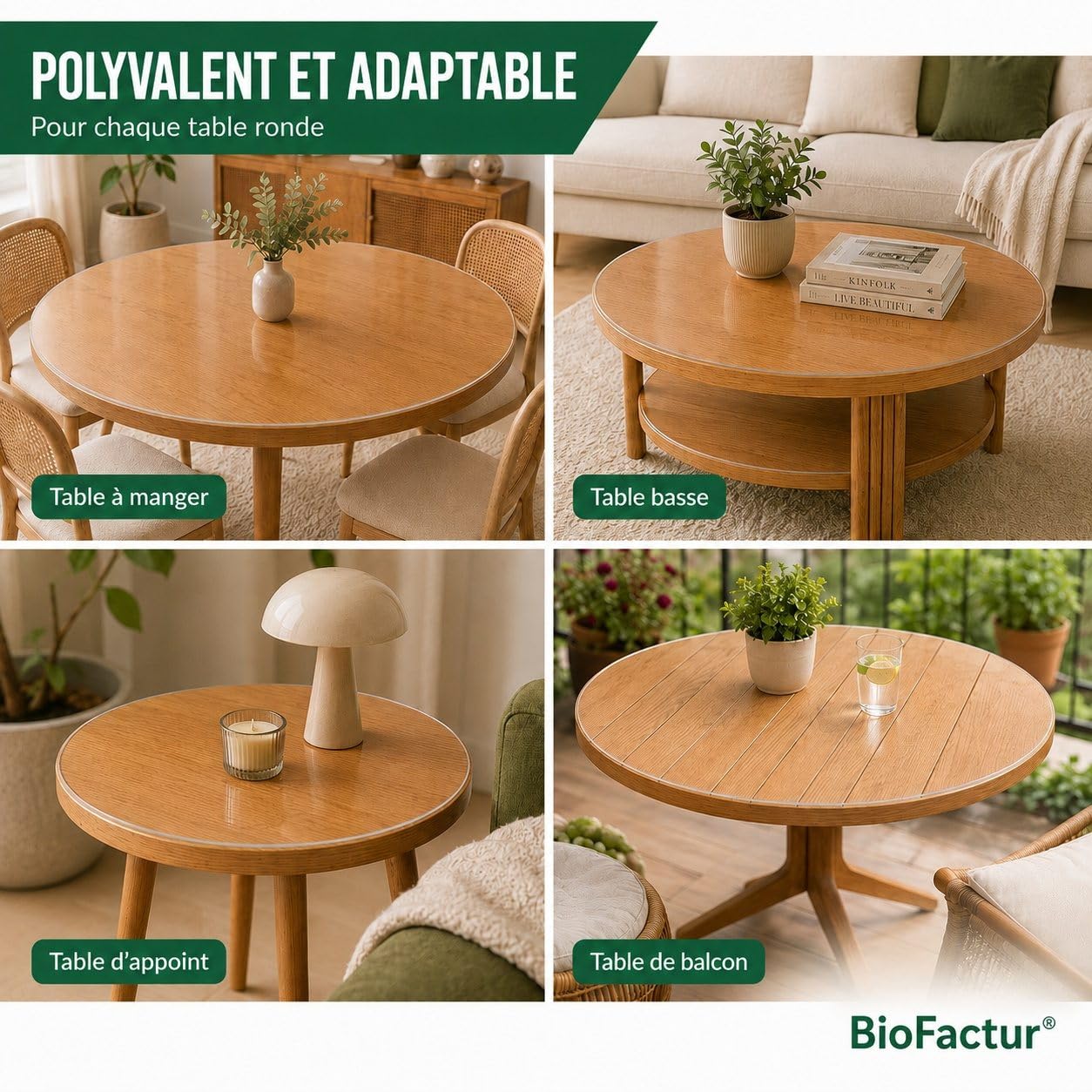 Nappe Transparente Ronde sur Mesure