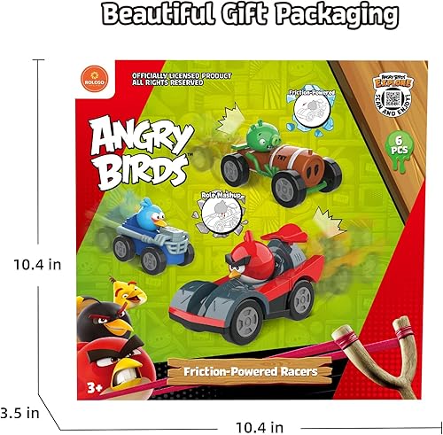 Miniatura 6 de ROLOSO Juego de figuras coleccionables de Angry Birds Go 2023 con licencia de Kart Racer, juegos de rebaño, juegos de cerdo City Strike 2 Takedown