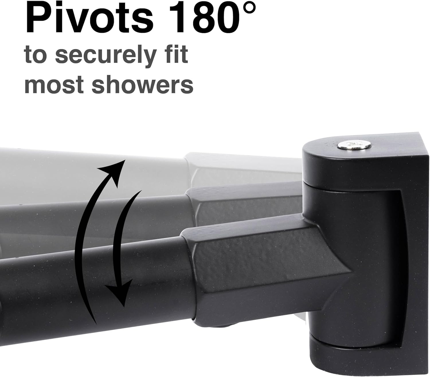 JS Jackson Supplies Double Curved Shower Rod, Metal Construction, Adjustable Between 44 to 70 Inches, Aluminum Rods and Zinc Mounting Hardware, Quality Modern Bathware, Black Finish