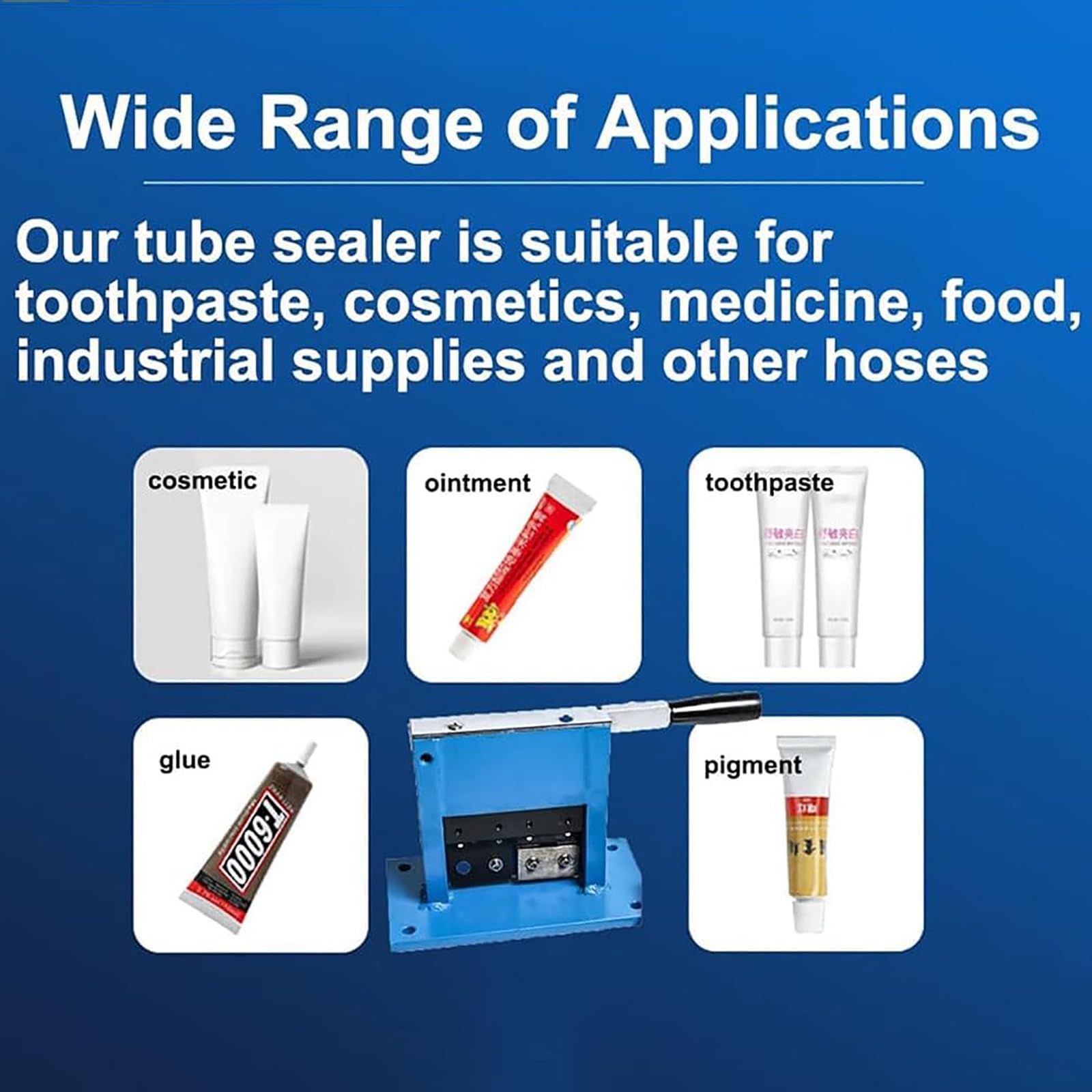 WIKINK Manual Aluminum Tube Sealer Crimper Pipe Sealing Machine Crimping Sealing Machine with Codeprinter 60mm Manual Crimper Ointment — view 5