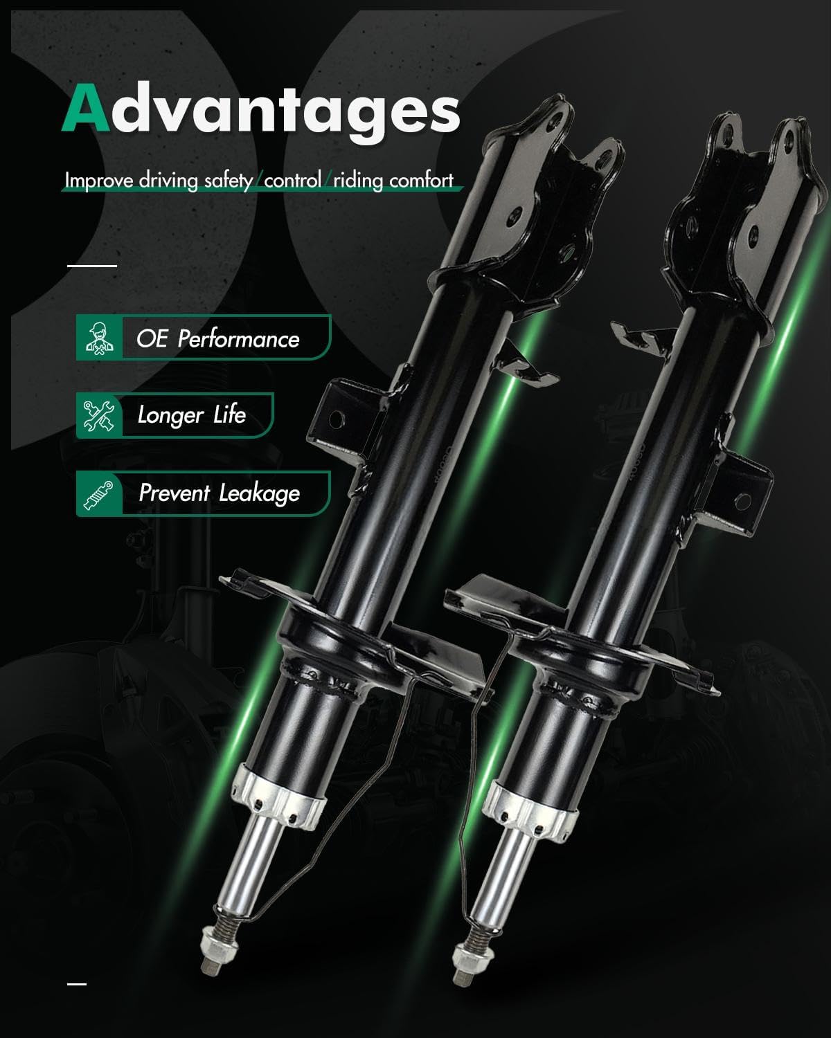 SCITOO Front Shocks Set of 2, Shocks and Struts Fits 2001-2012 for Ford Escape,2001-2011 for Mazda Tribute,2005-2011 for Mercury Mariner
