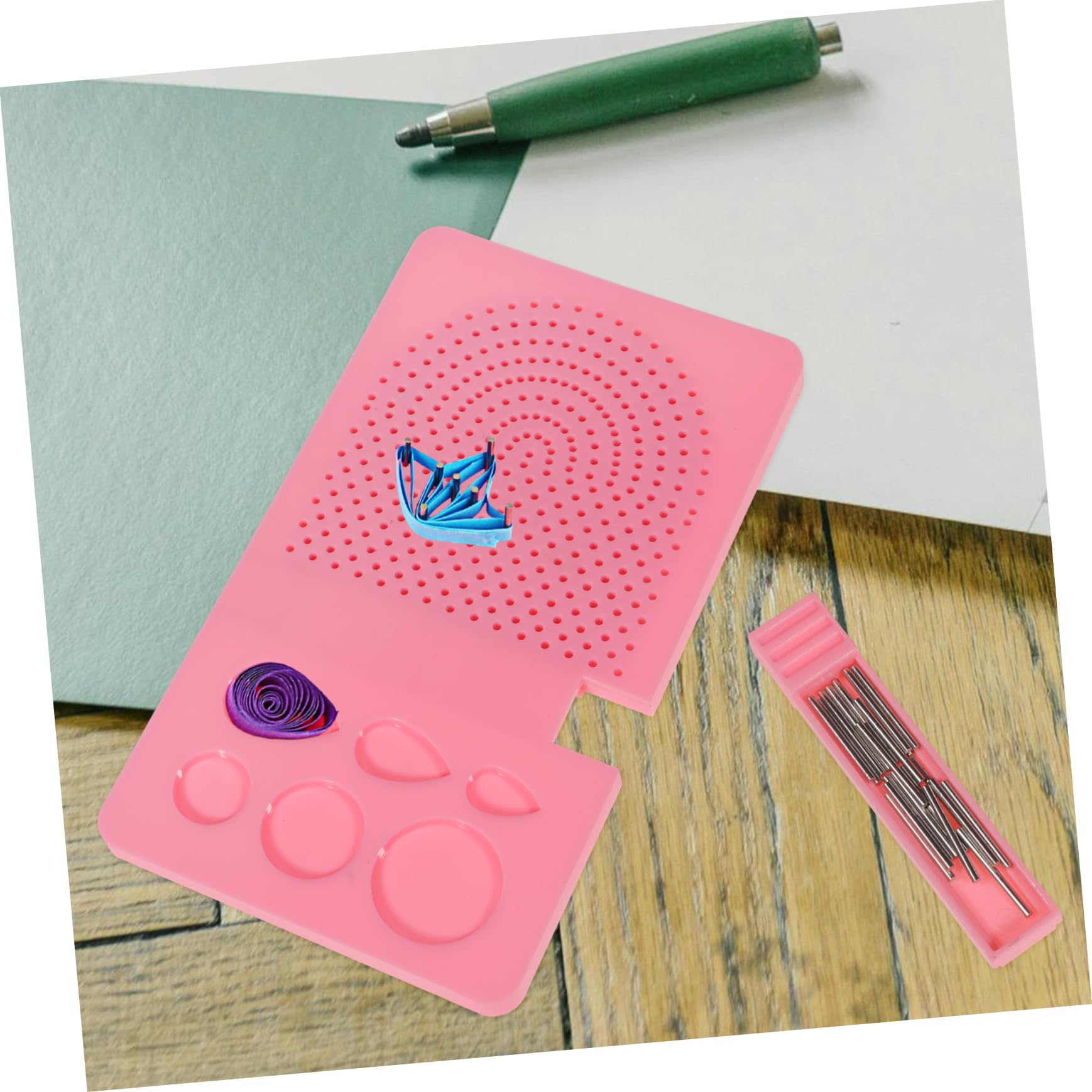 Tofficu 5 Juegos Placa de devanado de papel kits de quilling para principiantes pegamento de precisión kit de quilling set de herramientas de quilling dispositivo de filigrana abdominales