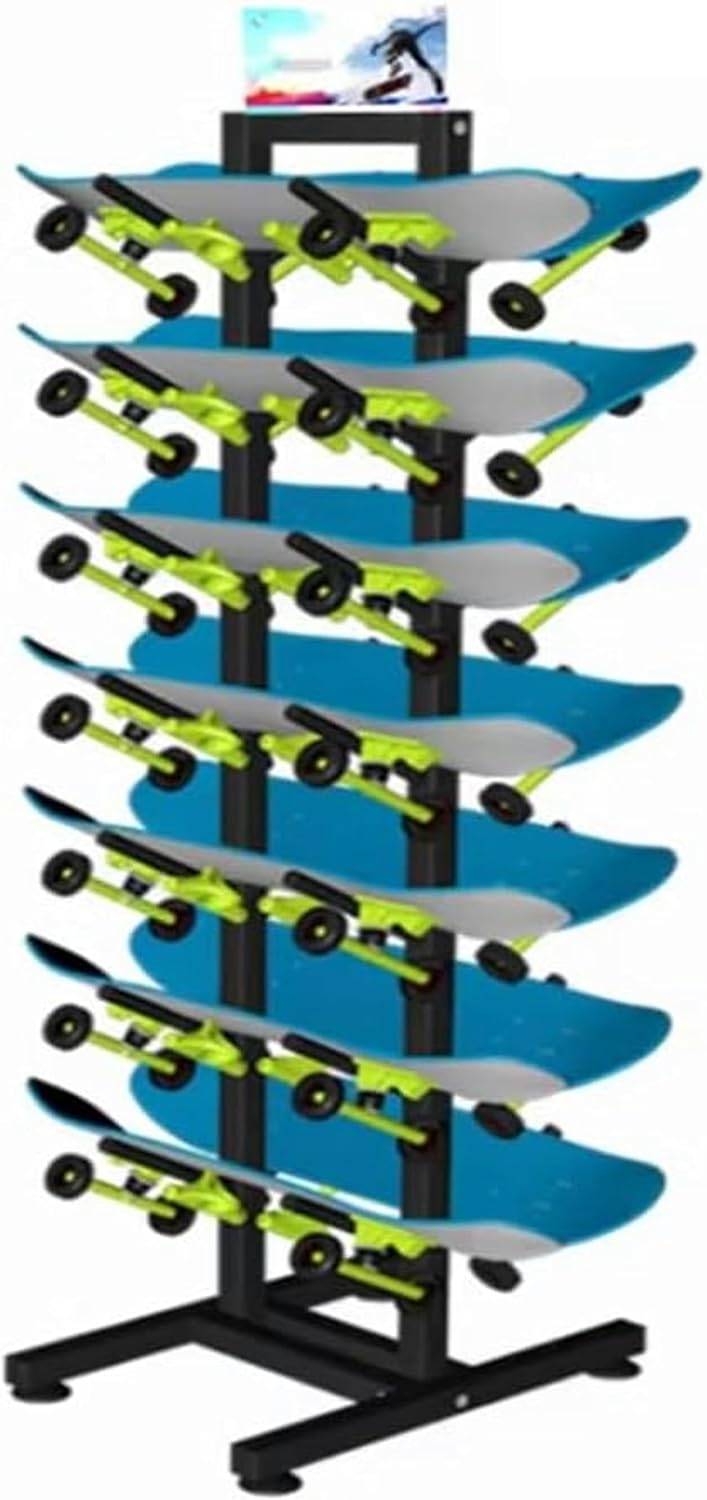 Heavy Duty Metal Ski Storage Rack, Freestanding 7 Pair Steel Ski Holder, Home Gym Gear Organizer, Floor Display Stand for Garage/Shop, Durable Ski Display Solution