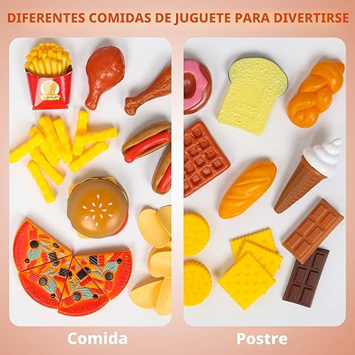 Miniatura 4 de Juego de alimentos Shimfun Play de 143 piezas de comida para niños de cocina – surtido de alimentos de juguete – Alimentos para niños – Juguetes