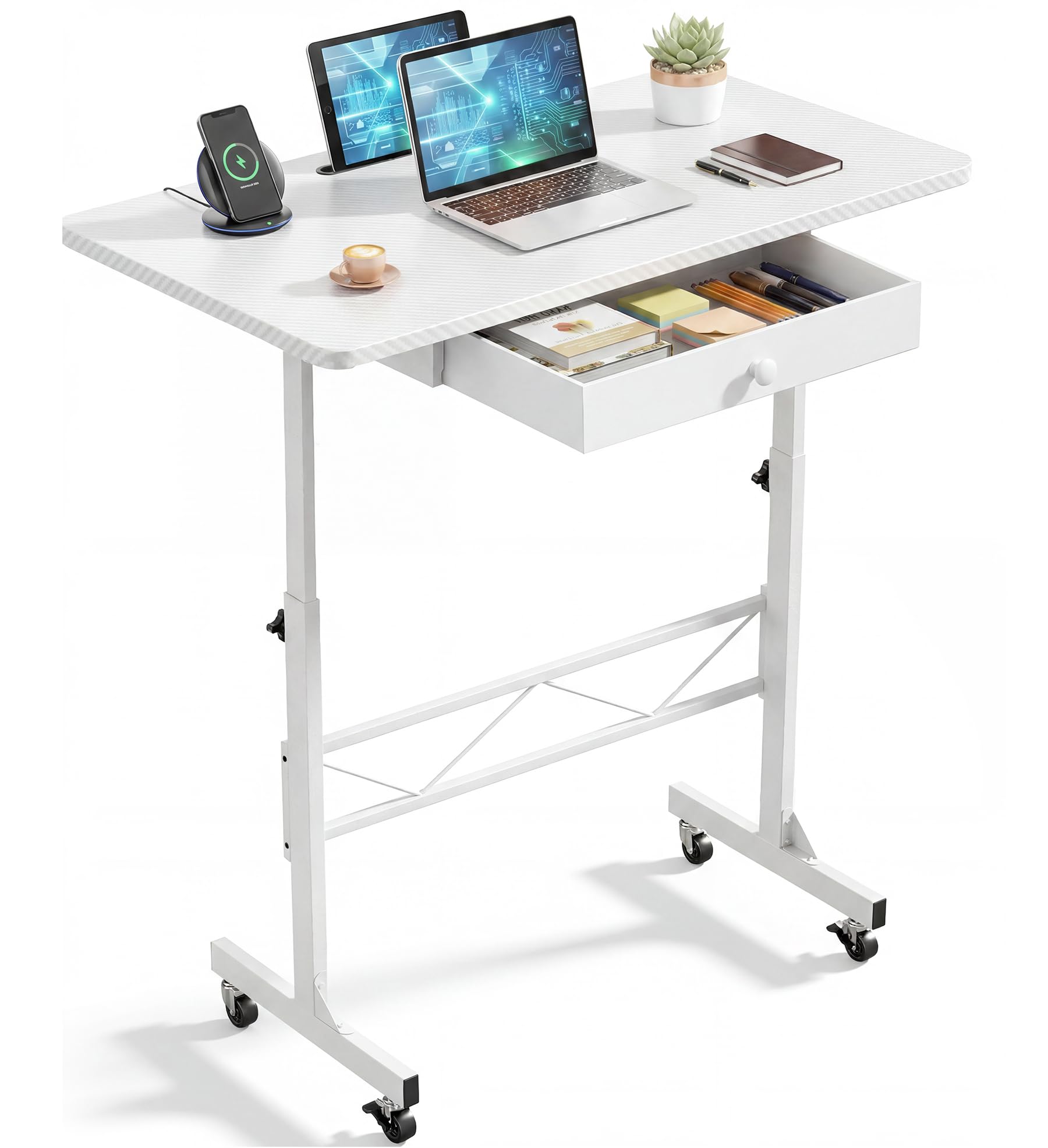 Amazon.com: COMHOMA Small Standing Desk with Storage Drawer