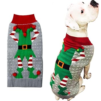 HAPEE Dog Sweaters for Christmas Santa Pet Cat Clothes,Dog Accessories, Dog Apparel