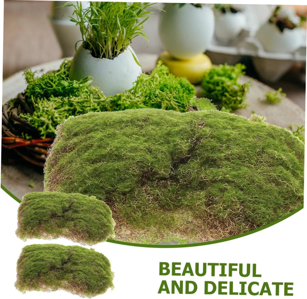 balacoo 2pcs Artificial Moss for Decorative DIY Projects Realistic Moss Mat for Plant Pots Aquariums and Landscape Decor Soft and Flexible Green Turf for Crafting and Home Decoration