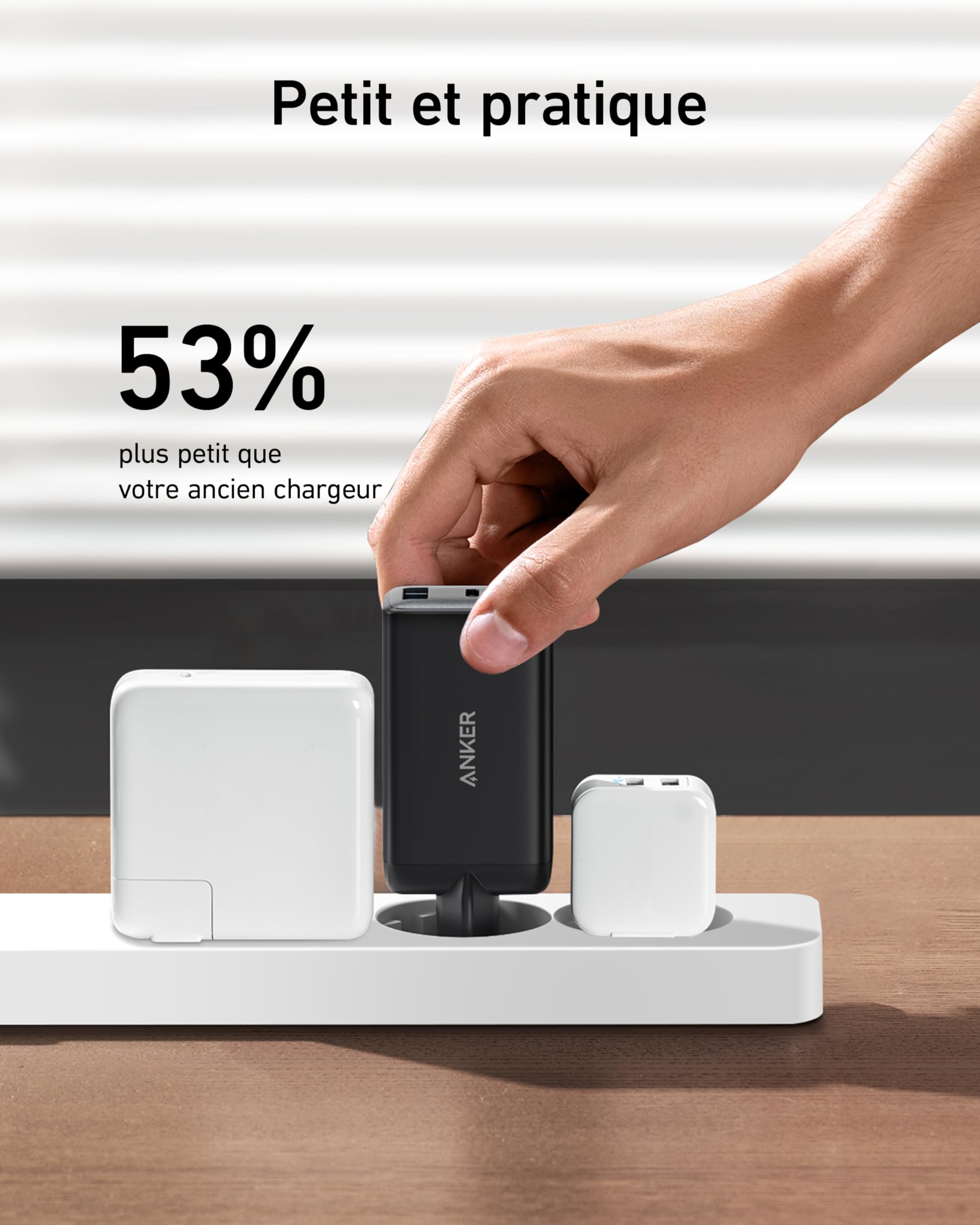 Anker Pack : Batterie Externe 20000 mAh 87W Max avec câble USB-C intégré + Chargeur USB C (Nano II 65 W) Station 3 Ports, Power Bank Charge Rapide Chargeur Portable, PPS, Bloc d'alimentation USB C Com