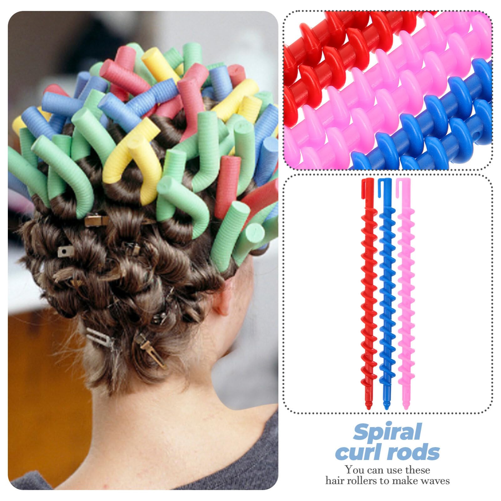 FOMIYES 20pcs Spiral Perm Tool Hair Curler for Short Hair Women Roller Curling Tools for Perm Rods for Women Spiral Curlers