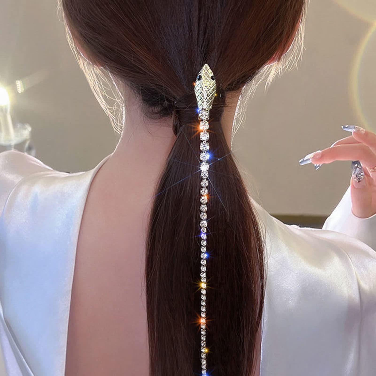 Amazon.com : NICENEEDED 2Pcs Full Rhinestones Snake Hair 