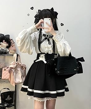 Amazon.com: Cuteighteen Lolita Kawaii Lace Up Mini Skirt