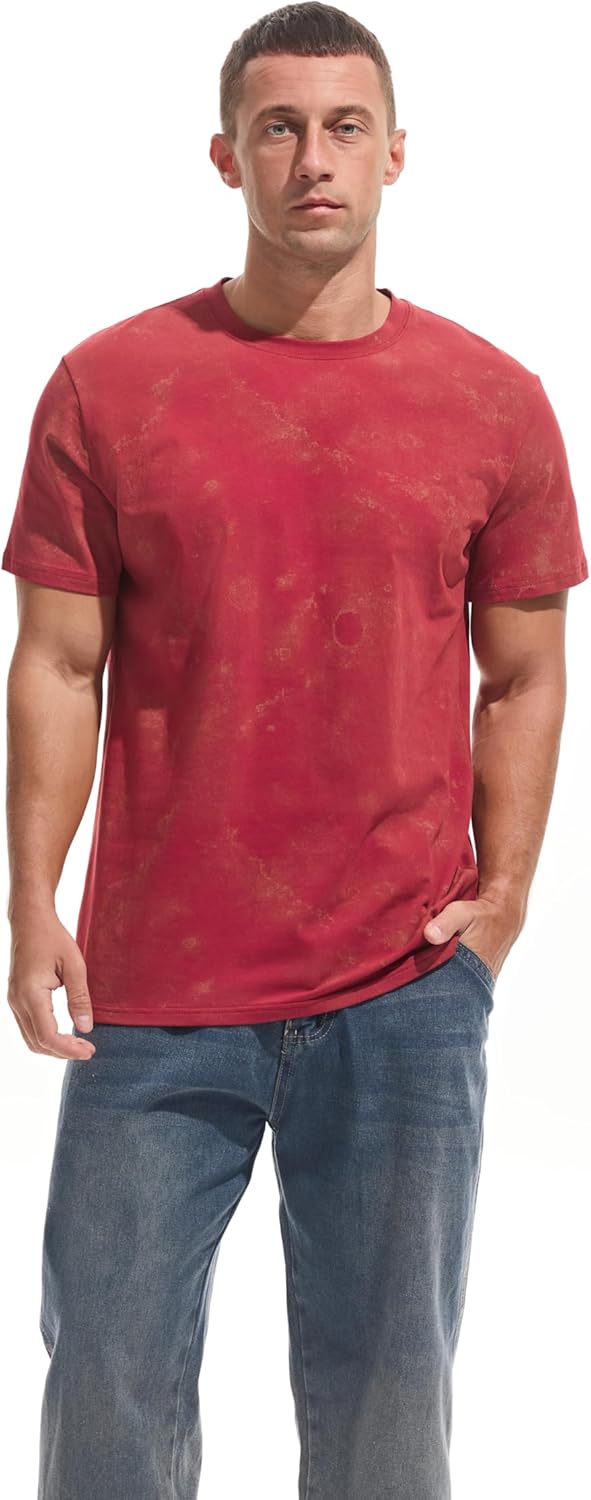 VEIISAR Men's Crew Neck T Shirt - Fitted Elastic Tees Fresh Print Tshirts - Pattern & Color 20+ - Image 2