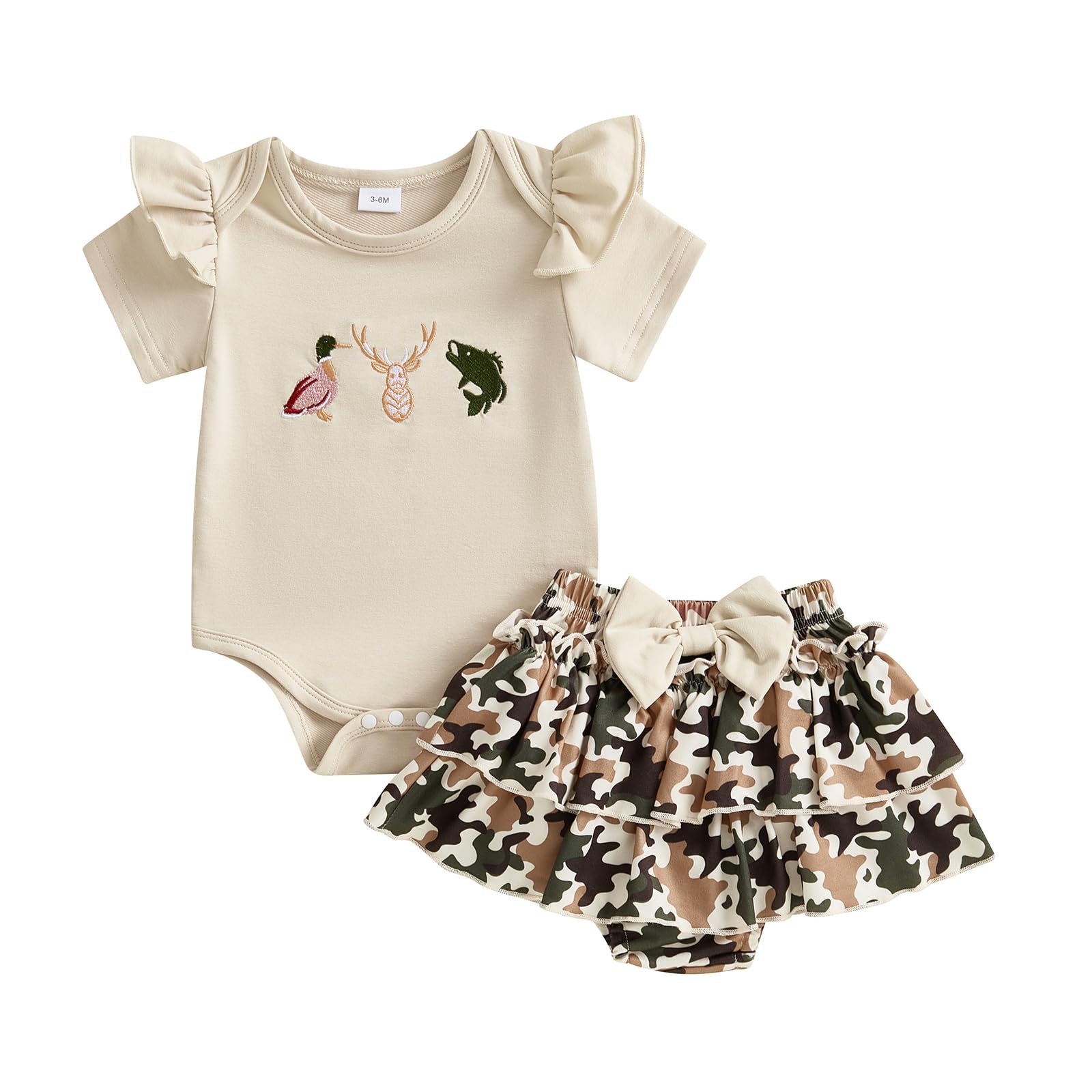 Newborn Summer Clothes Baby Girl Ruffle Short Sleeve Romper Tops Bow Skirt Infant Cute Girl Outfits