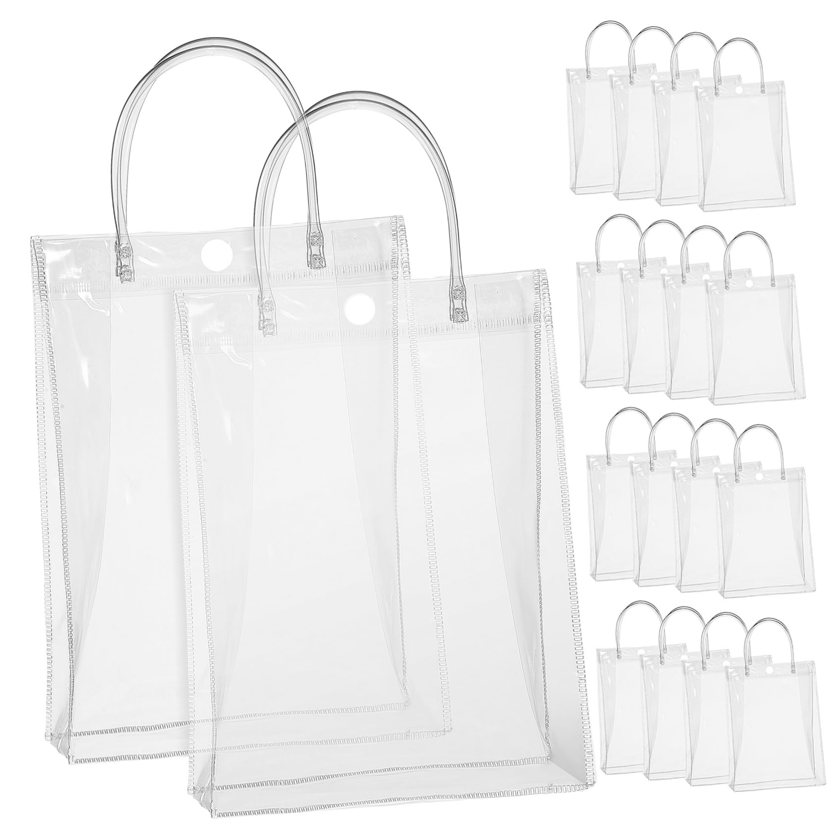 Ipetboom 60piezas Bolsas Transparentes Reutilizables De Asa Para Fiestas y Manualidades