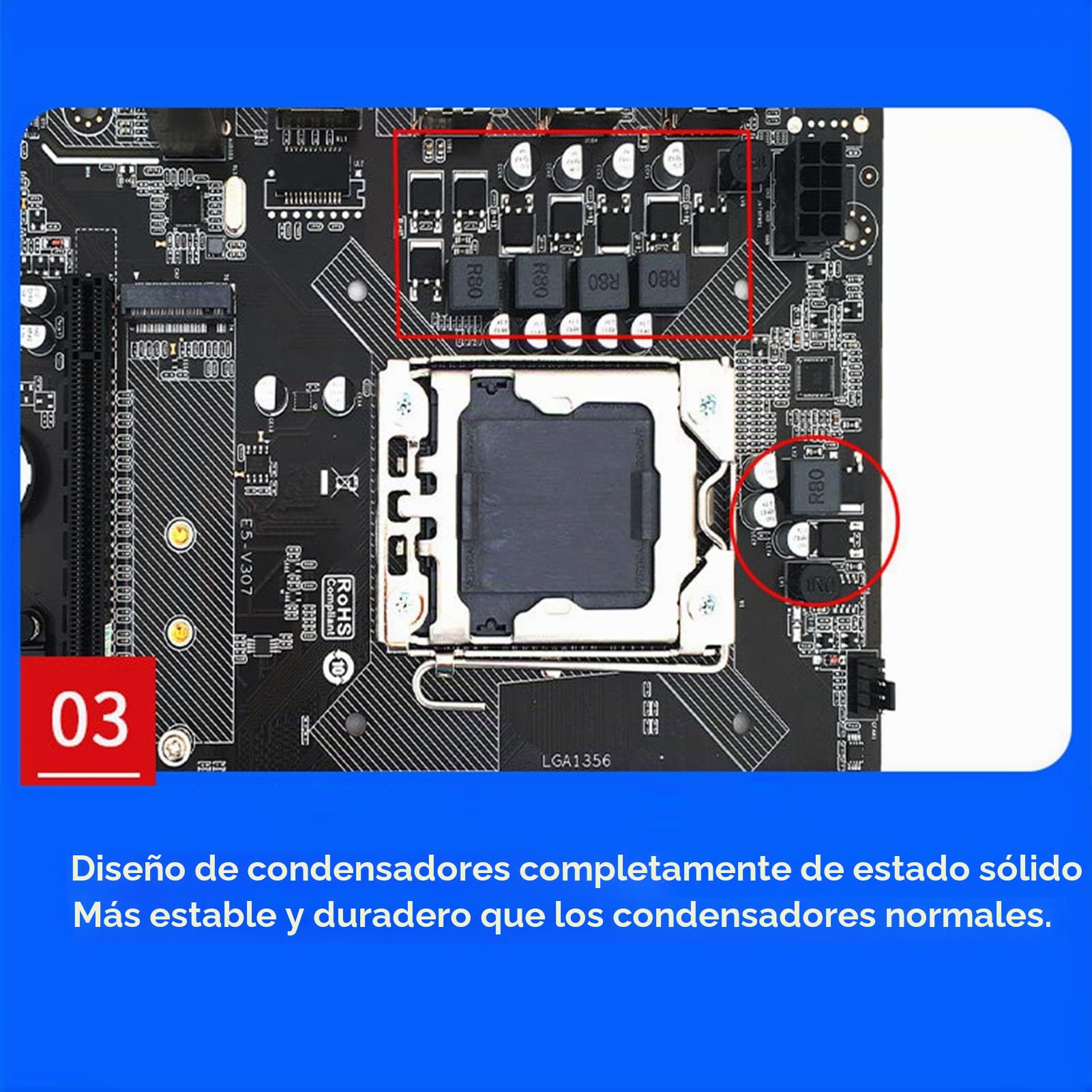 Qcwwy Combo De CPU De Placa Base, Juego De Placa Base para PC para Juegos De PCB con Luces Indicadoras Dobles, Procesador De 6 Núcleos Y Ranura Nvme para Sistemas Compatibles con Lga 1356