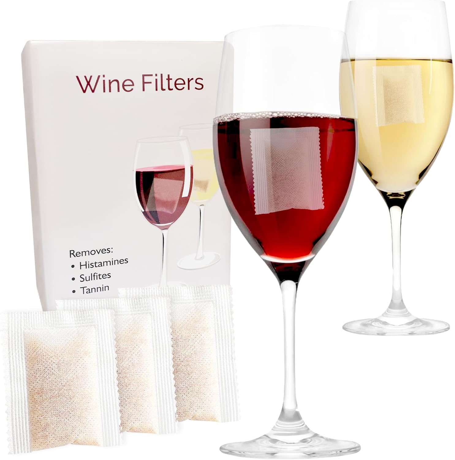 Trobing Wine Filter 12 Bags, Removes Sulfites Histamines