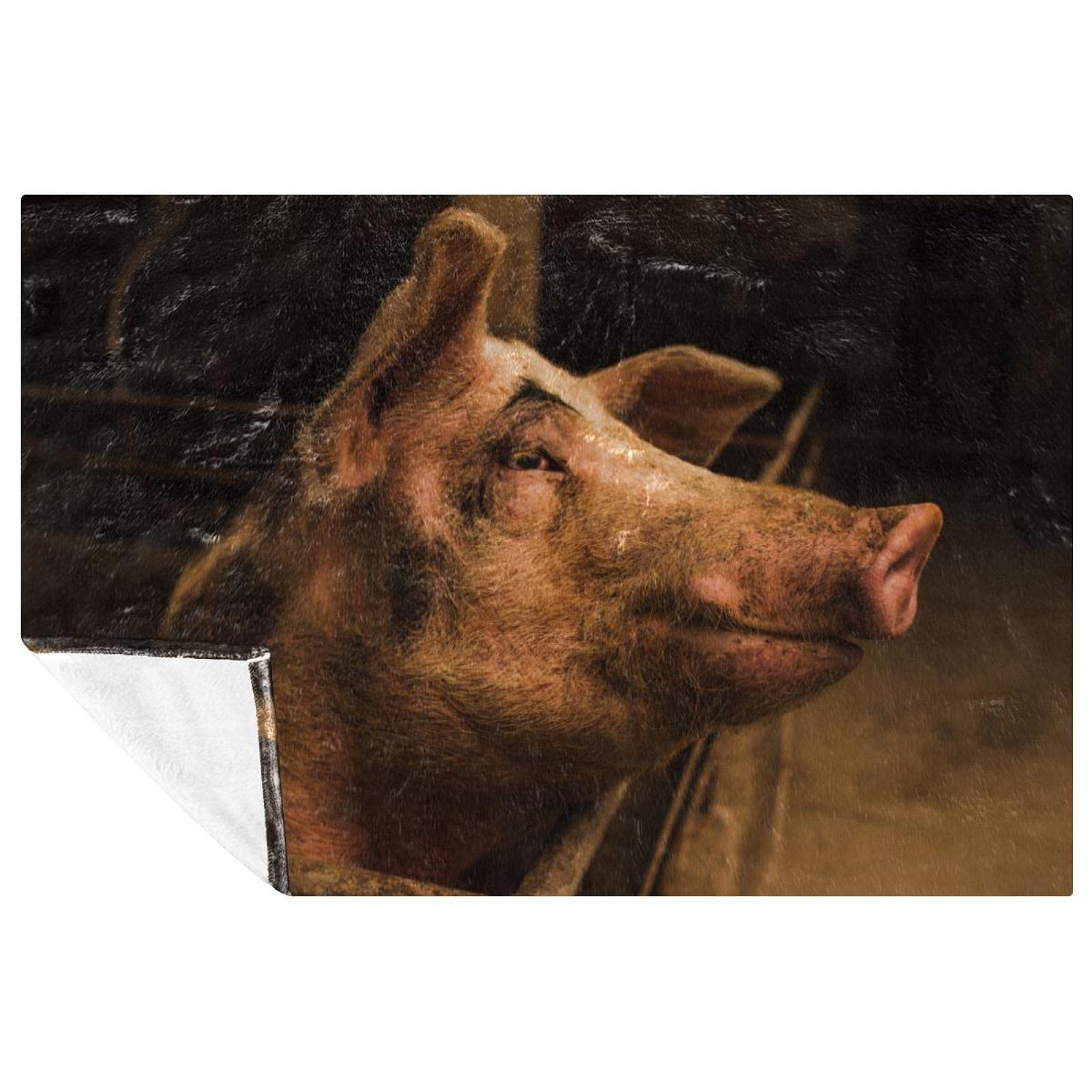 Couverture douce cochon 150x100 cm plaid chaud de lit et canapé