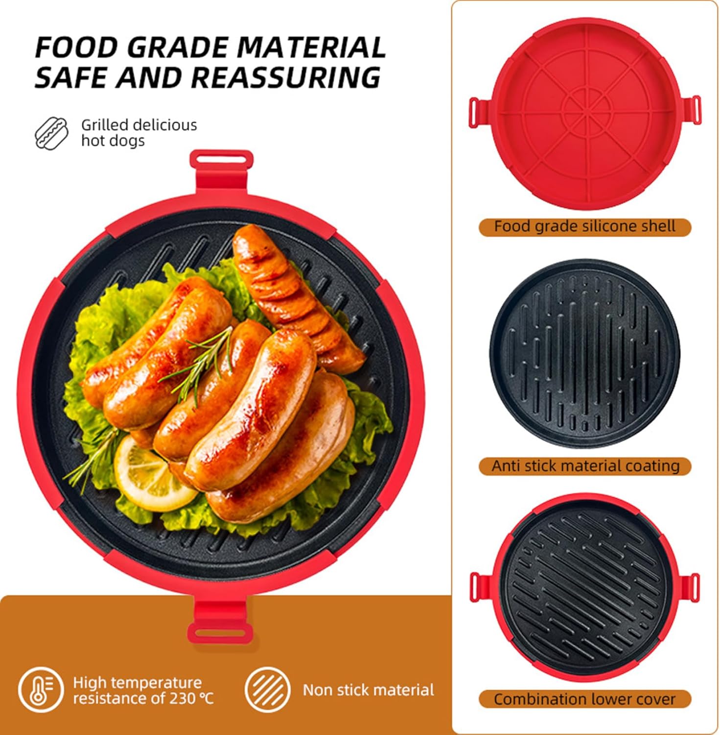 Microwave Grill Pan Nonstick Heat Resistant Microwave Grill for Sandwiches, Fish, Sausages, Steak, Pizza and Bread, Easy to Clean Breakfast Cooker