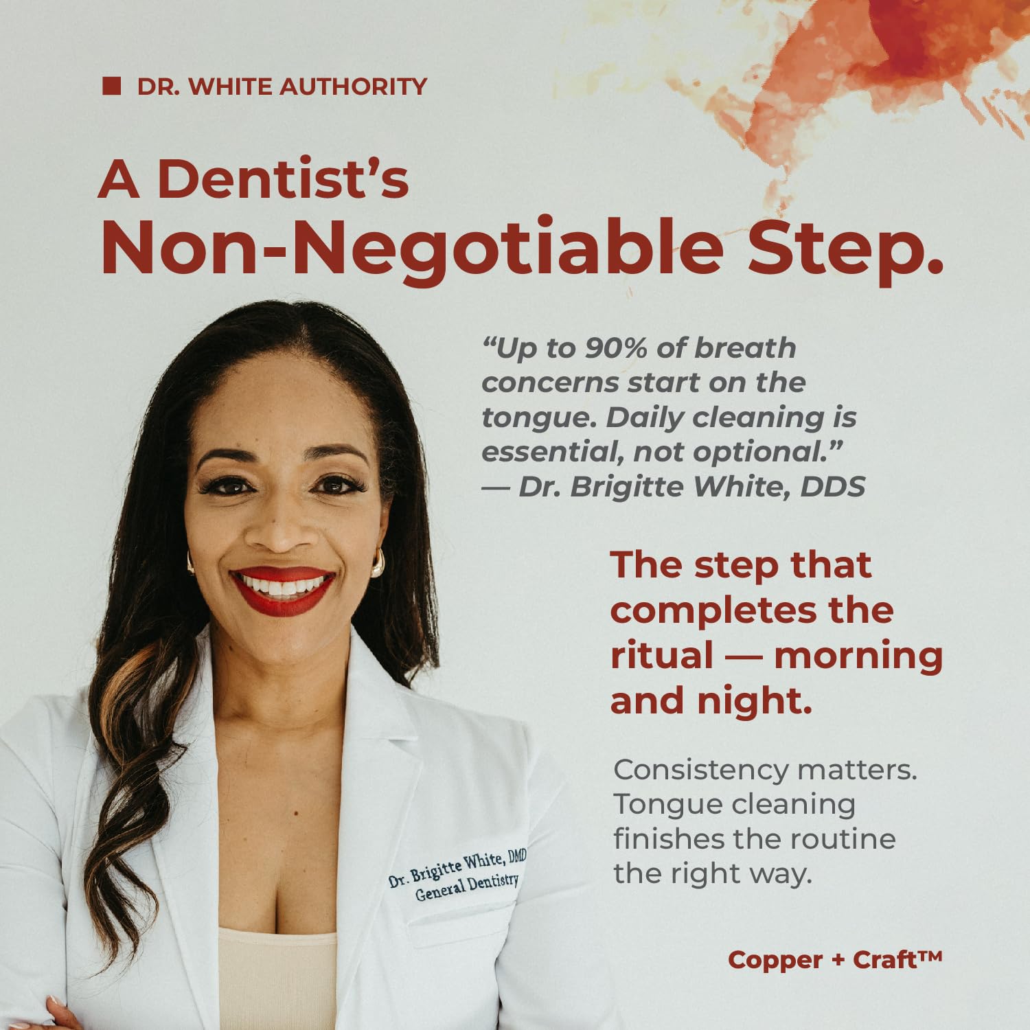 Dr. White’s Forged Copper Tongue Cleaner – Dual Grip 2-Pack | Dentist-Formulated Oral Care Tools with Balanced Control, 100% Forged Copper | Copper + Craft™ - Image 6