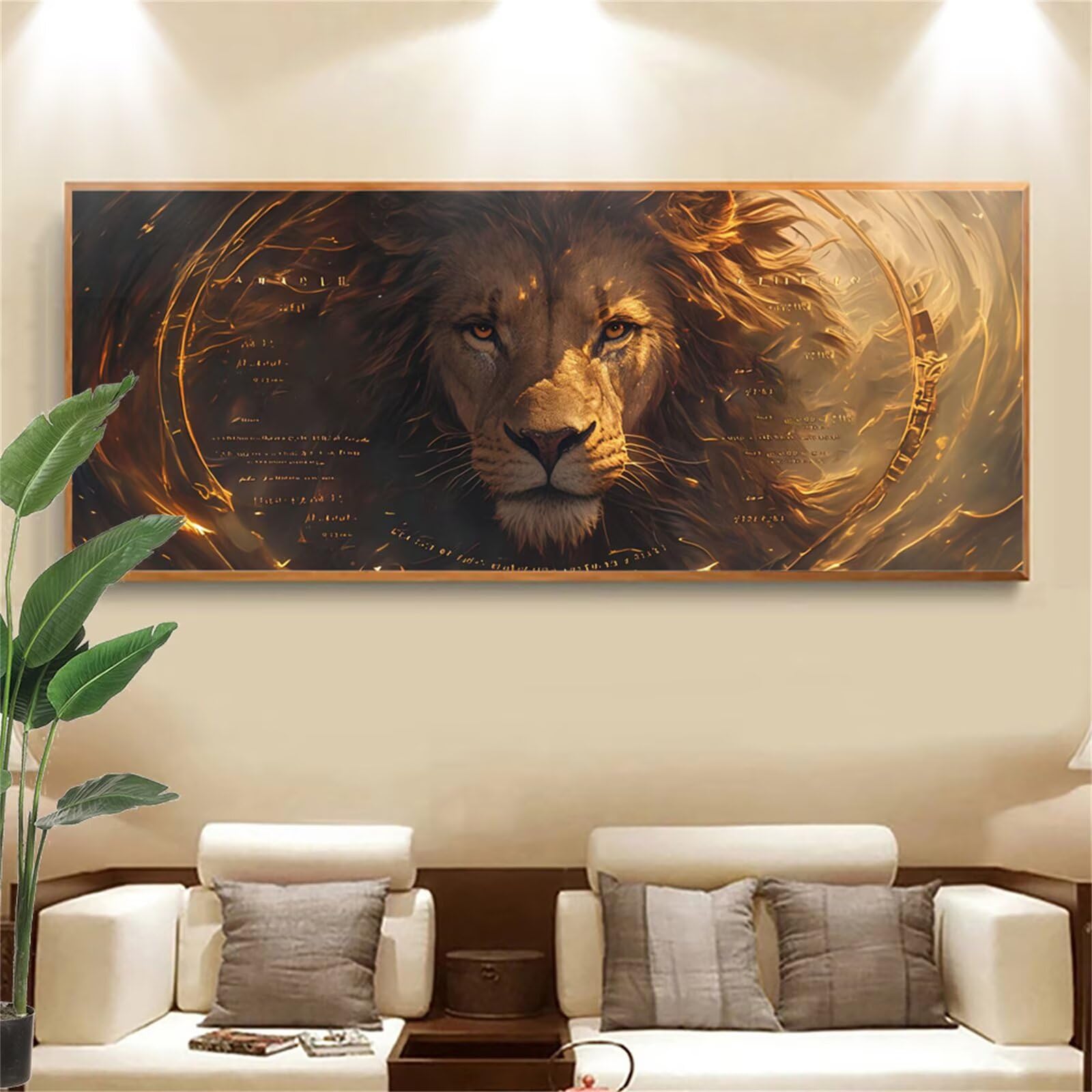 Diamentowy obraz 100 x 250 cm, obraz diamentowy lew diamentowe malowanie DIY malowanie koralików dla dorosłych cyrkonie ścieg krzyżykowy zestaw artystyczny do dekoracji ścian, prezent dla mężczyzn