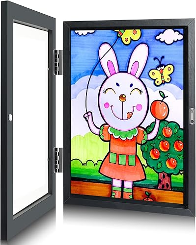 Sank Proyectos de marcos de arte para niños, apertura frontal y exhibición de imágenes intercambiables para DIN. Marcos de almacenamiento A4, marcos