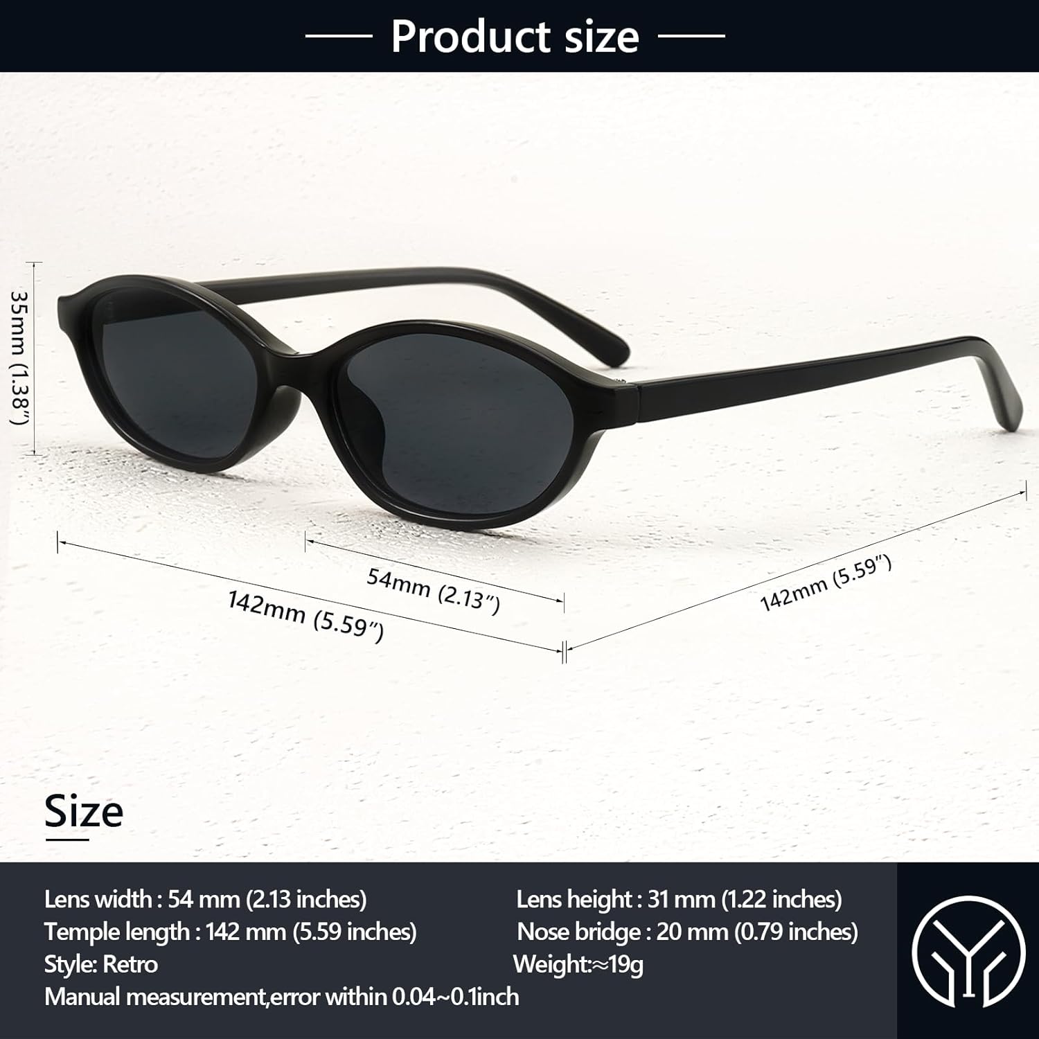 Retro Oval Sunglasses for Women Small Oval 90s Sunnies Trendy Narrow Cat Eye Vintage Shades 2 Pack - Image 7
