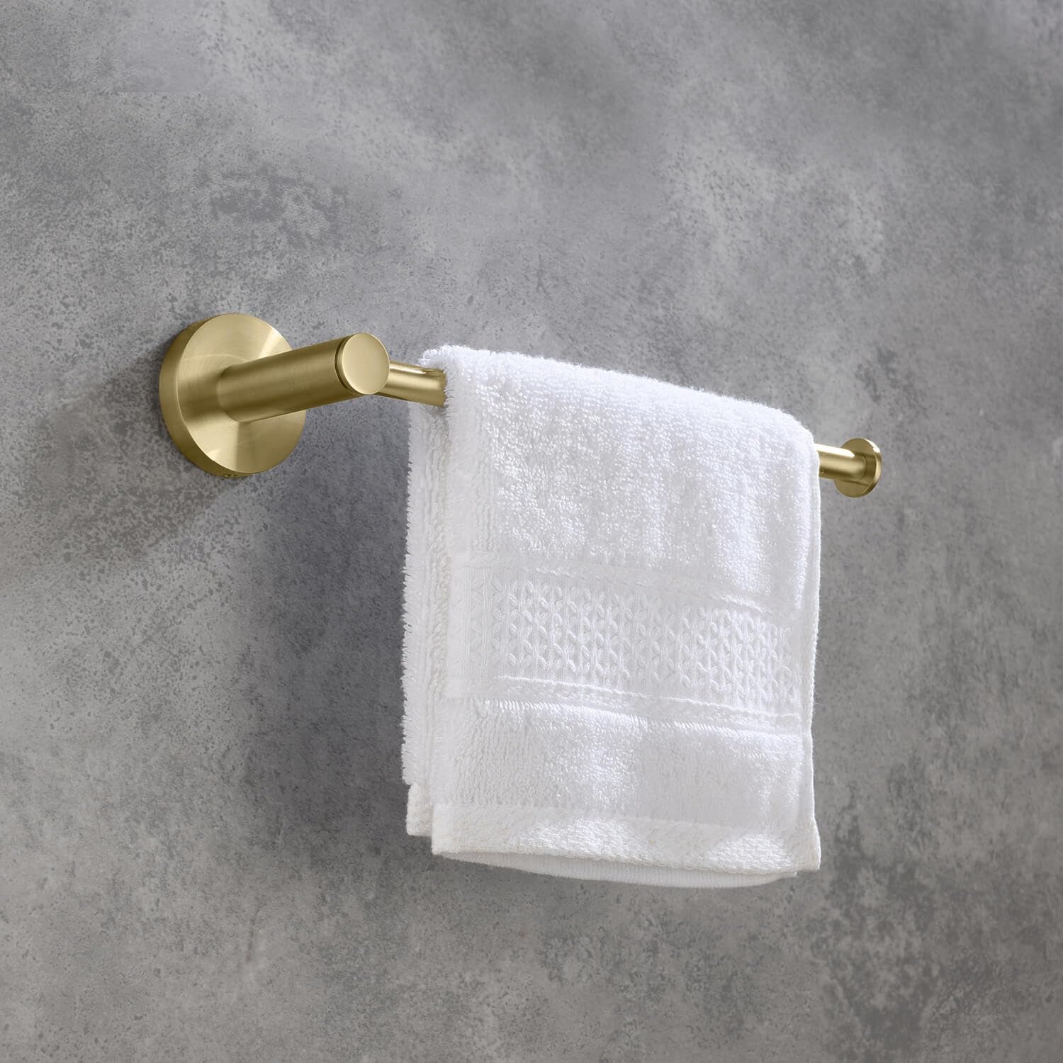 KIBI Circular 10-Inch Brushed Gold Bathroom Towel Bar – Solid Brass, Modern Space-Saving Design, Corrosion and Rust-Resistant Wall Mounted Hand Towel Holder for Bathroom, Kitchen, Washroom (KBA1403)