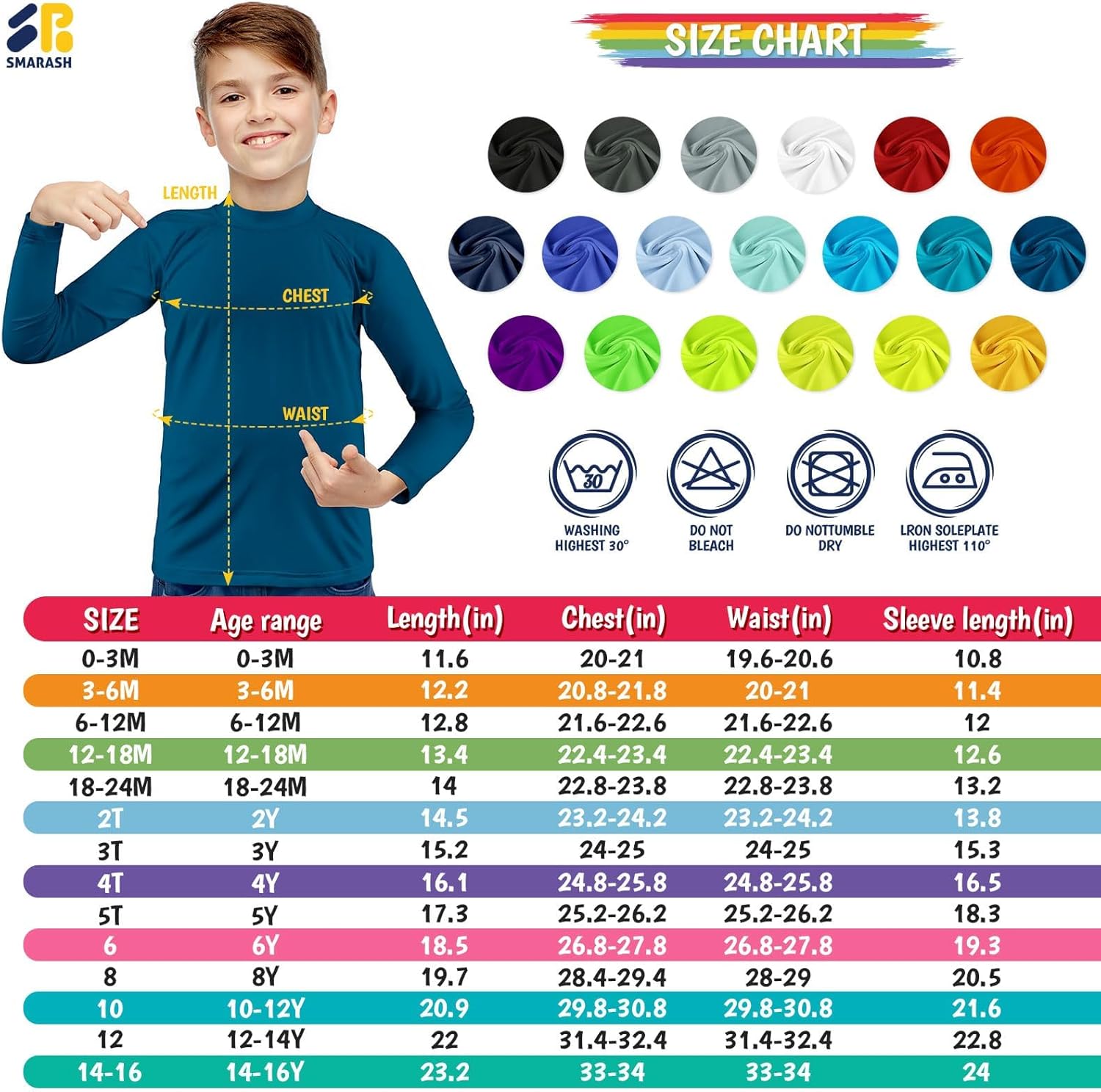 Boys Rash Guard Swim Shirts Long Sleeve UPF 50+ Swimwear Toddler Kids Sun Protection SPF Water Surfing Swimming Shirts 0-16Y - Image 3