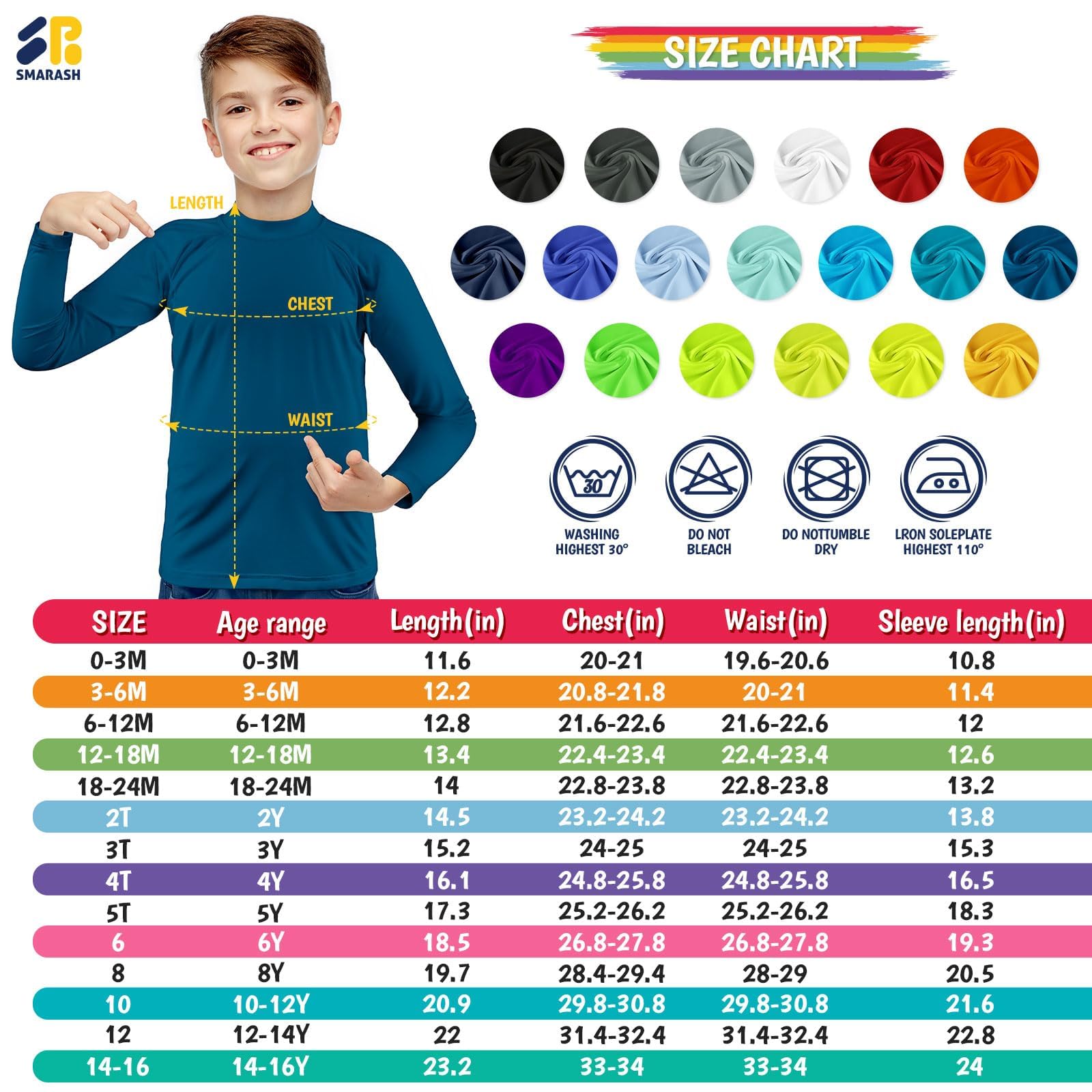 Camisetas de natación de manga larga con protección solar UPF 50+ para niños pequeños, protección solar SPF para surf, natación, 0-16 años