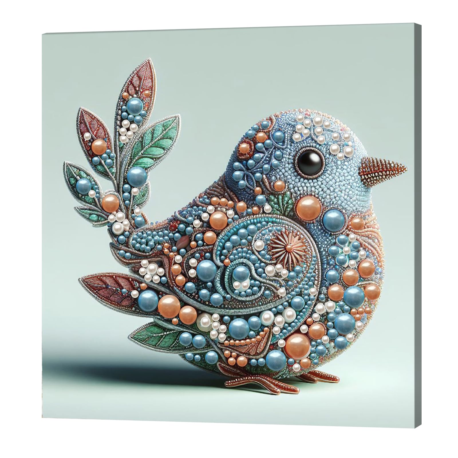 DIY Pearl Painting Kit with Wooden Frame, 3D Plastic Pearl Gemstone Ocean Art Craft for Adults Beginners, Diamond Art Kits for Adults, Home Wall Decor Ready Gift for Women(Bird)(30 * 30cm)